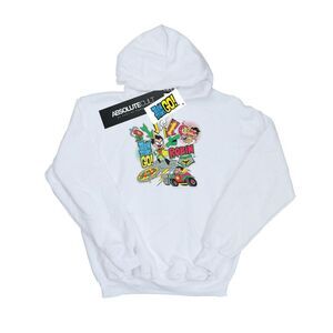 DC Comics Mens Teen Titans Go Robin Montage Hoodie / White